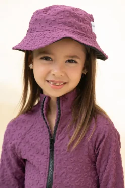 Daisy Swim Hat - Textured Leopard Grape