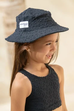Daisy Swim Hat - Textured Leopard Charcoal