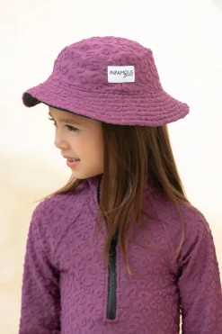 Daisy Swim Hat - Textured Leopard Grape