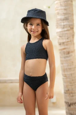Daisy Swim Hat - Textured Leopard Charcoal