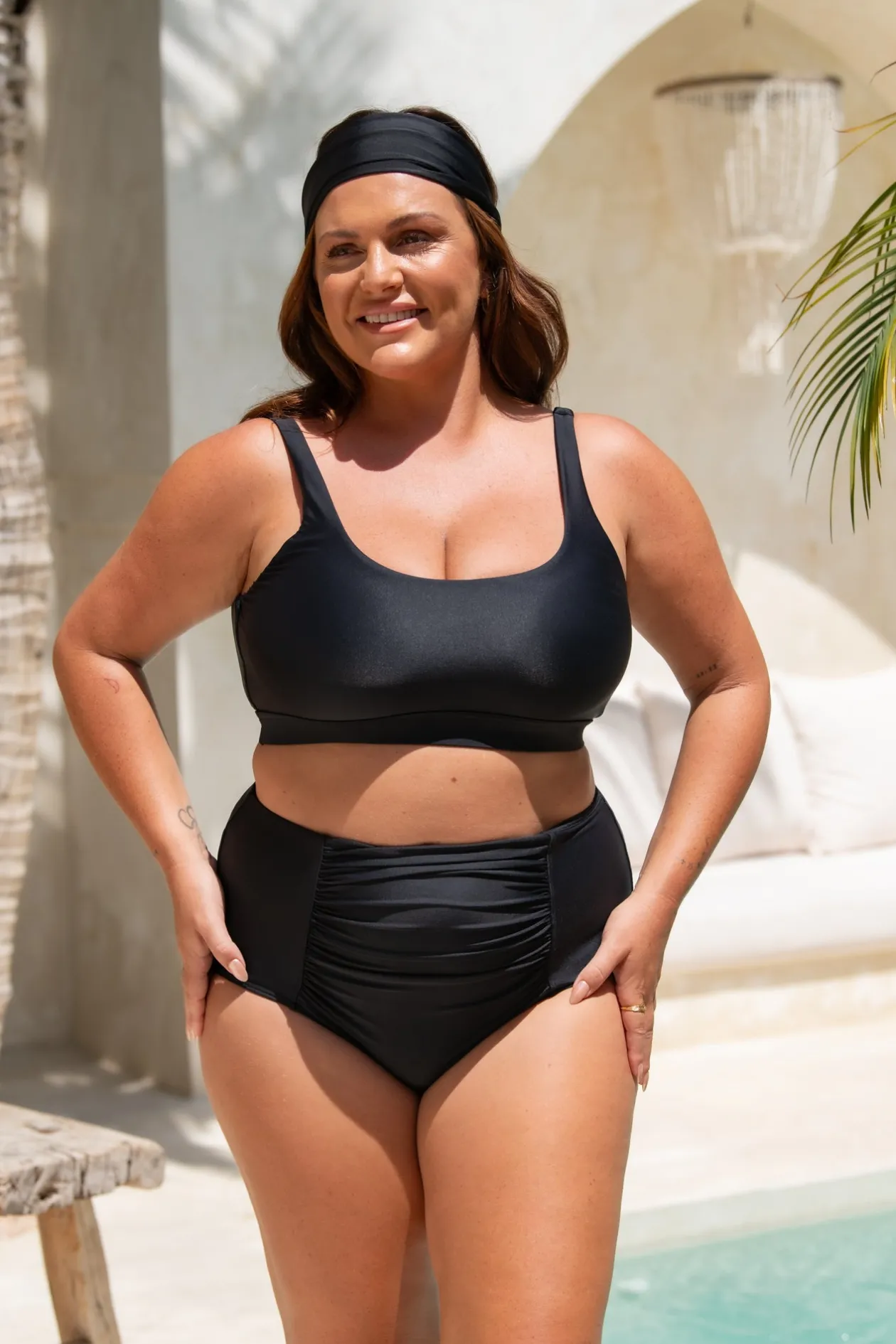 Genevieve Bikini Bottom - Black on Black