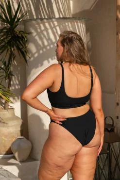 Gia Bikini Top - Black Waffle