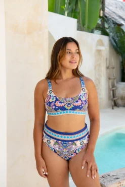 Gia Bikini Top - Peacock Swirls
