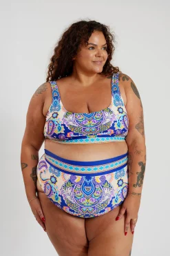 Gia Bikini Top Curve - Peacock Swirls