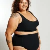 Ginger Bikini Bottom Curve - Black Waffle