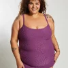 Giselle Tankini Top Curve - Textured Leopard Grape
