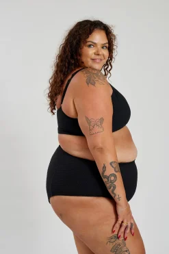 Lola Bikini Top Curve - Black Waffle