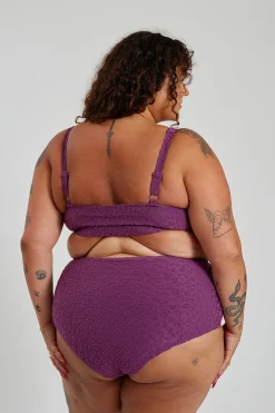 Lola Bikini Top Curve - Textured Leopard Grape