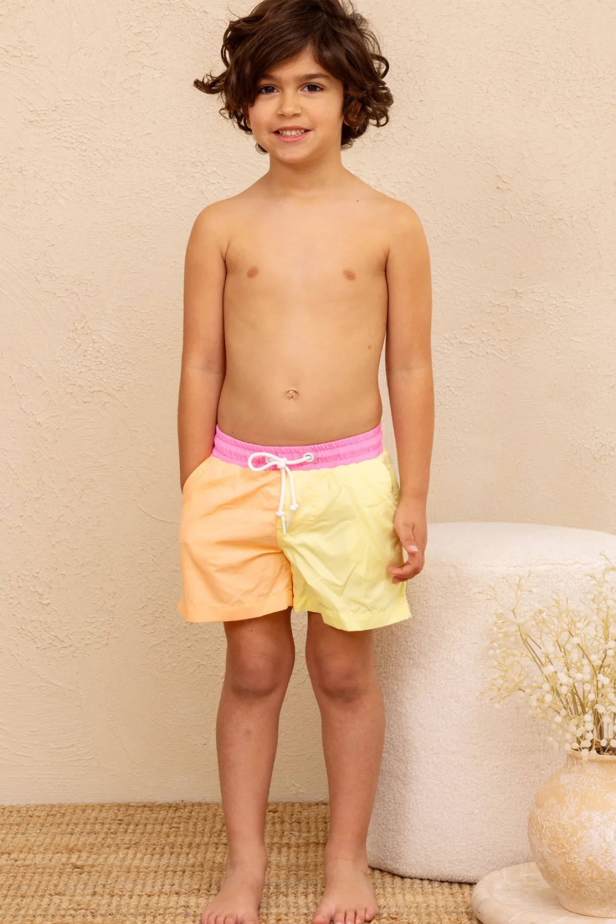 Mini Hank Board Shorts - Orange Sherbet