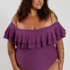 Miranda 02 One Piece Curve - Textured Leopard Grape