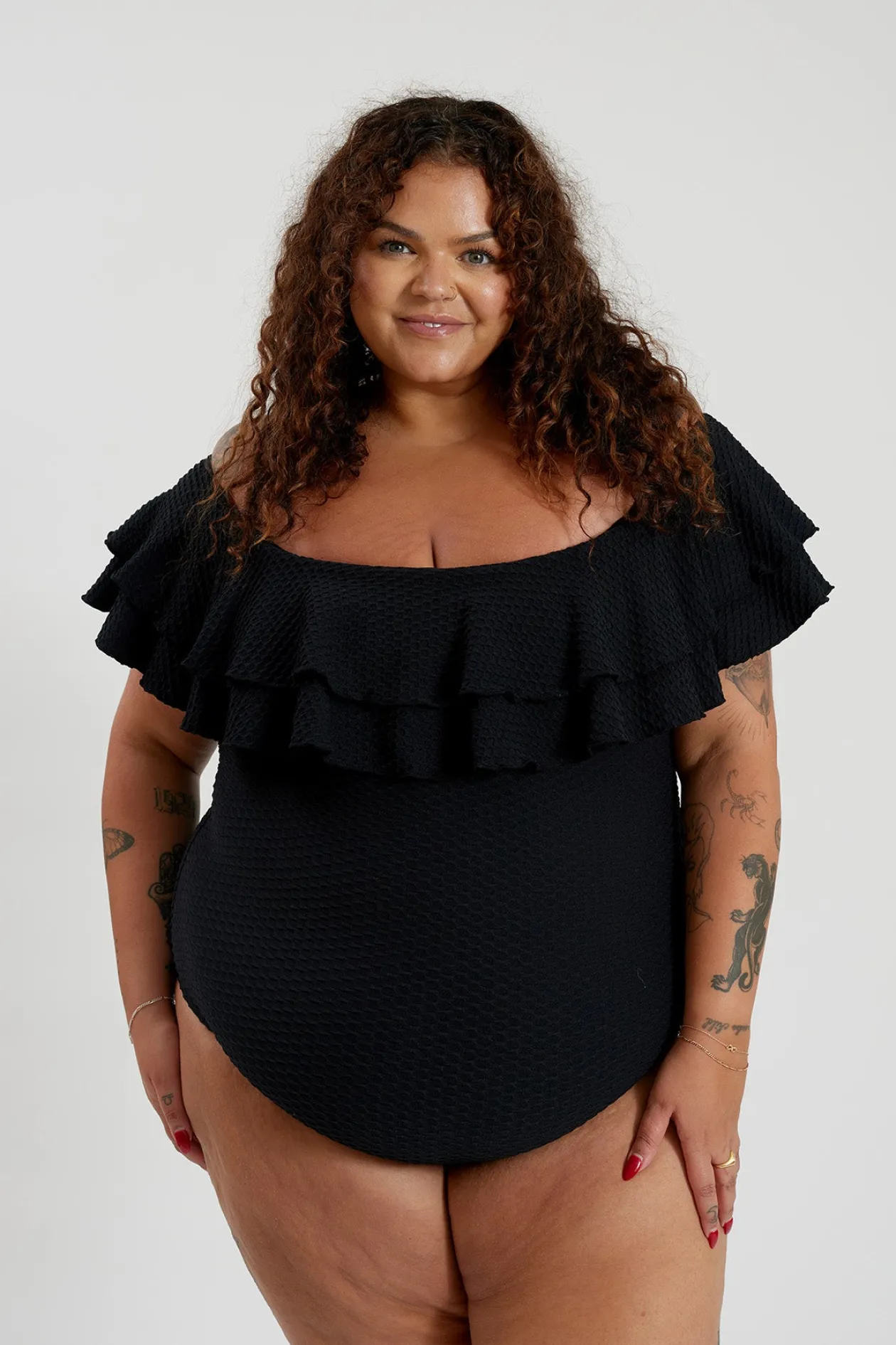 Miranda 02 One Piece Curve - Black Waffle