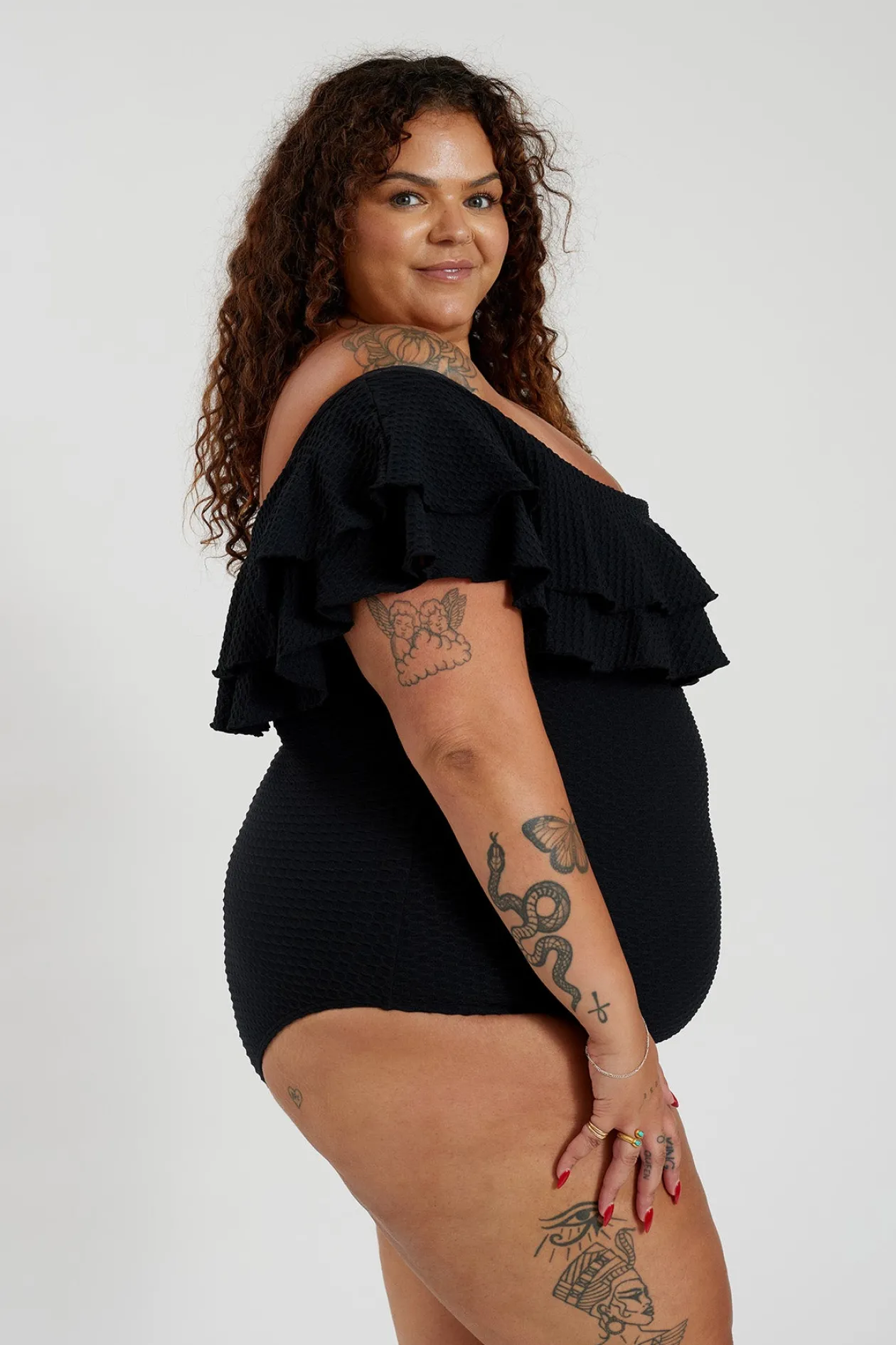 Miranda 02 One Piece Curve - Black Waffle