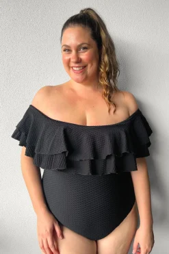 Miranda One Piece - Black Waffle