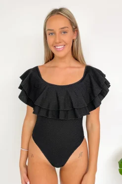 Miranda One Piece - Black Waffle