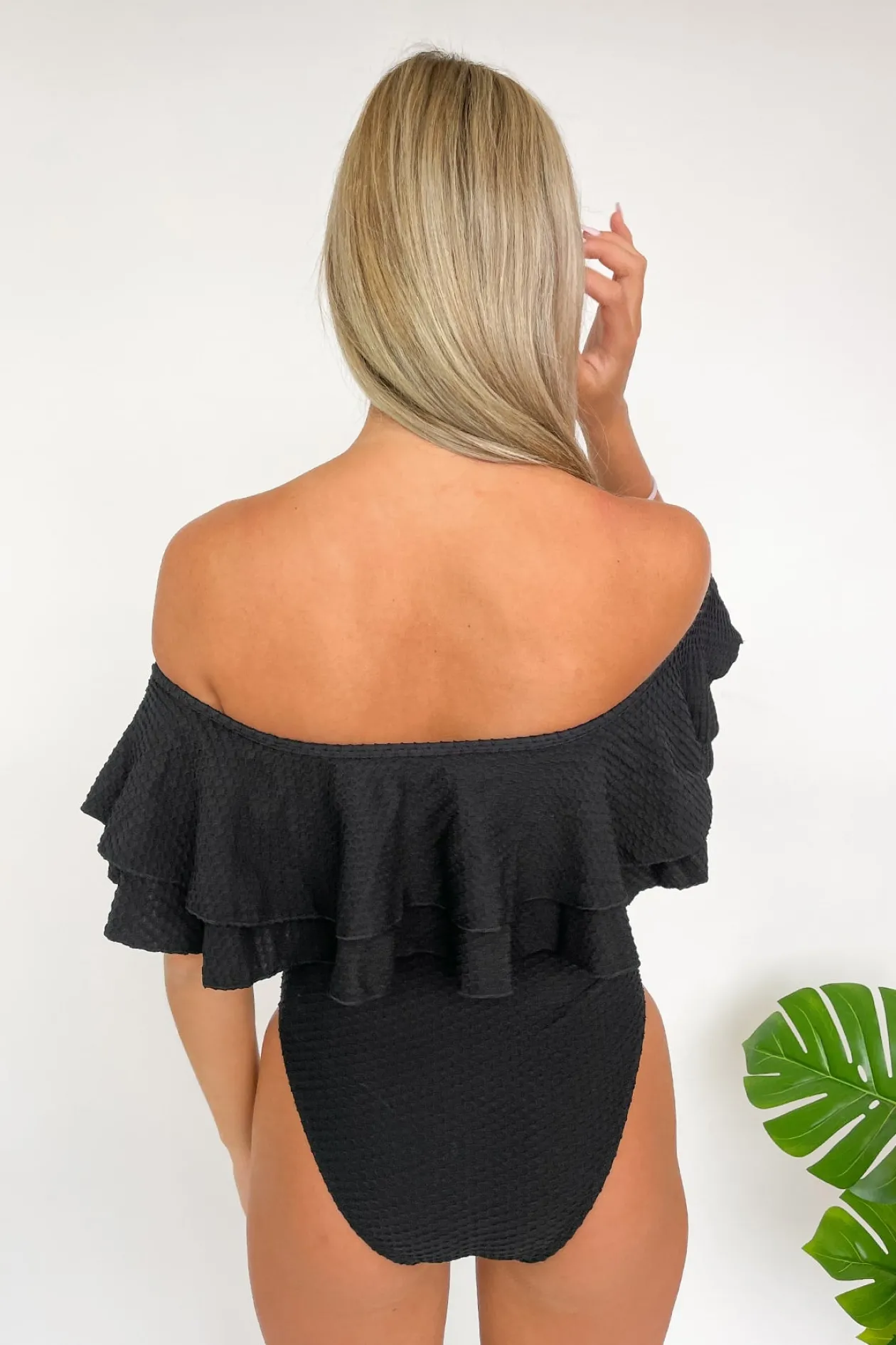 Miranda One Piece - Black Waffle