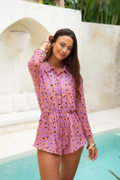 Oceana Playsuit - Bejeweled Leopard