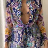 Oceana Playsuit - Peacock Swirls
