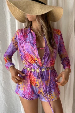 Oceana Playsuit - Tangerine