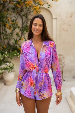 Oceana Playsuit - Tangerine