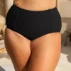 Penelope Bikini Bottom - Black Waffle