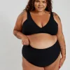 Penelope Bikini Bottom Curve - Black Waffle